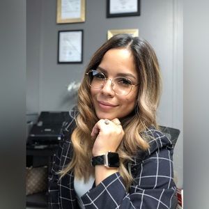 Navy pinstriped blazer